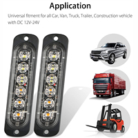 Feux de signalisation d'avertissement 12V - 24V, barre de feux stroboscopiques de danger, feux de détresse pour véhicules et camions, kit de feux stroboscopiques LED ambre