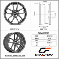 Jantes forgées CF 20 21 pouces 5x112 PCD 78.1 CB pour voitures particulières, compatibles avec Audi RS6 RS7, finition bronze brossé
