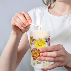 Velas Aromáticas Personalizadas en Empaque Especial, Venta Caliente, Altas y Redondas, <span class=keywords><strong>para</strong></span> Dormitorio, con Aroma a Flor de Limón y Lichi Seco - Product Image 2