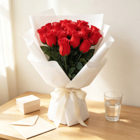 Einzelne Künstliche Rote Rose, Kunstblume für Valentinstag, Geschenke, Merchandising und Hochzeits-Blumenarrangements