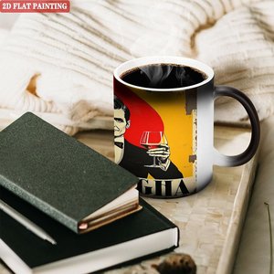 Taza mágica de cerámica de 11 oz, negra escarchada, que cambia de color, para café, té y uso doméstico. - Product Image 3