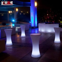 Table de cocktail LED lumineuse imperméable, mobilier de bar LED, table haute LED, table LED pour bar à domicile