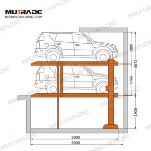 दो पोस्ट डबल यूनिट पार्कलिफ्ट हाइड्रोलिक भूमिगत ऊर्ध्वाधर स्टेकर पिट पार्किंग लिफ्ट - Product Image 3
