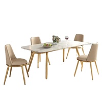 Ensembles de tables à manger abordables avec 6 chaises, chaise à dossier haut moderne en marbre et ensembles de tables à manger avec revêtement en marbre, ensemble de table à manger en marbre