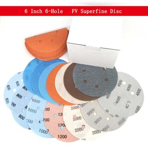 <span class=keywords><strong>Disque</strong></span> de ponçage super fin à 6 trous de 6 pouces, papier abrasif doux pour ponçage humide/sec, pour la finition et le polissage de la peinture automobile - Product Image 1
