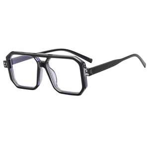 Gafas de Sol Vintage de Marca de Lujo, Unisex, Nuevas, a la Moda, Montura Cuadrada Extra Grande, Doble Puente, Logotipo Personalizado, UV400, Acrílico, Metal, PC - Product Image 4