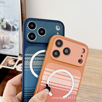 Étui personnalisable antichoc en similicuir magnétique avec texture Aramid pour iPhone 18 17 Pro Max, anneau métallique, 6 couleurs