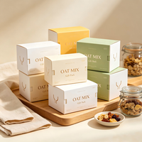 Boîte en carton blanc recyclable pour flocons d'avoine, vente en gros d'usine, avec logo personnalisé imprimé, emballage alimentaire sec pour flocons d'avoine instantanés et granola