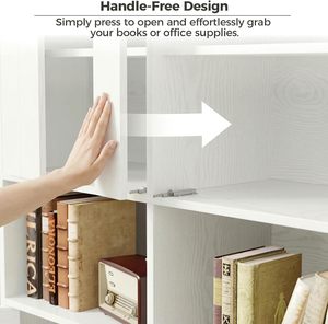 70.7 Inch Tall White Bookshelf with Doors, <strong>Large</strong> Storage Bookcase, Acrylic Door <strong>Shelving</strong> <strong>Unit</strong> for Home Living Room and Office - Product Image 4