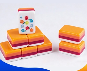 Stock Fournitures de <span class=keywords><strong>Plage</strong></span> Portable Mini Voyage 4 Couches Acrylique Gravé Moderne Luxe 160 Vert Clair Joker Mahjong Tuiles Poker - Product Image 2