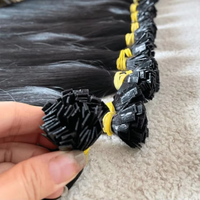 Extensions de cheveux humains vierges de temple indien brut 100% cuticules alignées 22 "24" Extension de cheveux à pointe plate U I F V Tip Hair Vendor