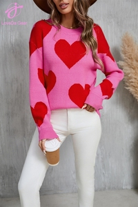 Suéter de Manga Larga con Cuello Redondo y Bordado Personalizado con Logotipo de Loveda Wholesale para Mujer, Diseño de Corazón para el Día de San Valentín - Product Image 4