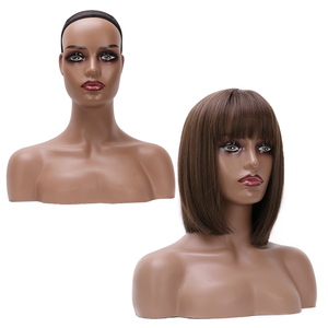 عبس عارضة أزياء واقعية أسود مزدوج الكتف نموذج سلسلة حزام نفخ شعر مستعار رئيس العفن وشاح الحرير صورة دعامة حجم كبير - Product Image 5