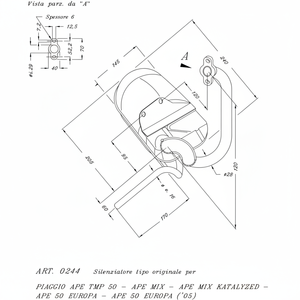 ระบบไอเสียมอเตอร์ไซค์ของ Sito APE TMP 50/europa/mix/MIX Kat โมเดล12383 - Product Image 1
