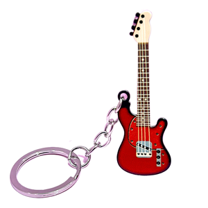 Portachiavi personalizzato chitarra in acciaio inossidabile colorato <span class=keywords><strong>Hip</strong></span> Hop Pop strumento musicale ciondolo charm accessorio - Product Image 4