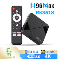 Android14 ATV Box H96MAX RK3518 Android Box Soporte 2,4G/5G WiFi6 BT5.4 4K 60fps Set-top Box Asistente de voz Reproductor multimedia