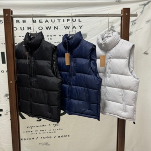 Gilet sans manches pour homme, couleur unie, col montant, fermeture éclair, épais, décontracté, 90 % duvet - Product Image 1