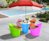 Ensemble de table à manger moderne populaire avec 4 chaises, tables d'extérieur, meubles de jardin multi-usages, meubles d'extérieur pour l'extérieur