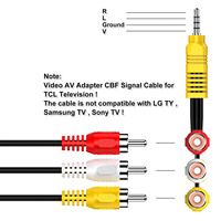 Câble adaptateur AV Audio vidéo stéréo mâle vers 3 RCA femelle 3.5mm pour lecture vidéo et Audio haute Performance pour TV TCL