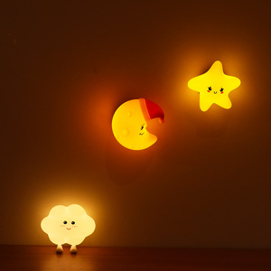 Ấm trắng cảm ứng nhạy cảm Silicone ánh trăng ánh sáng bé tắm thiên trang trí LED chiếu sáng cho hành lang kích thước nhỏ - Product Image 3
