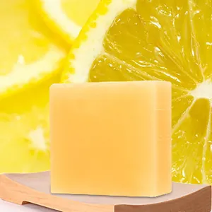 מותאם אישית מותג פרטי לימון סבון בר שקוף צהוב לימון בעבודת יד טבעי סבון בר 100g סיטונאי