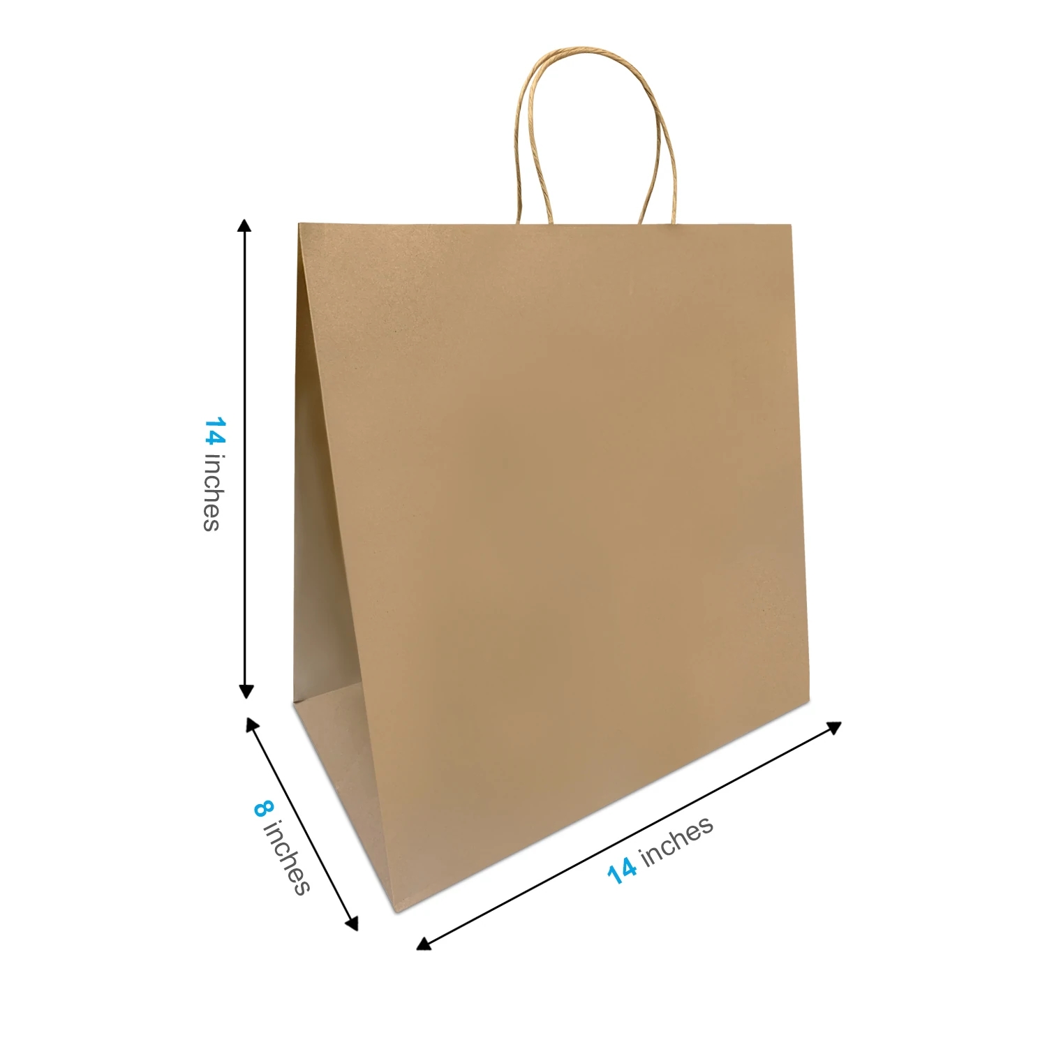 Kraft Paper Bags with Twisted Handles 14x8x14 inches