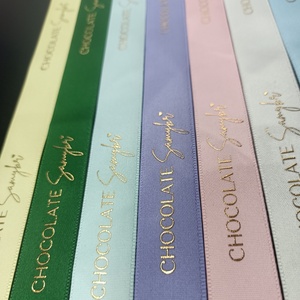 Wholesale Eco-Friendly Double <b>Face</b> Grosgrain Gift Ribbon Custom Sizes Brand Logo Printed <b>Tape</b> 3D Gold Stamping Rayon/Polyester - Product Image 6