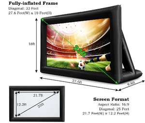 <span class=keywords><strong>Pantalla</strong></span> <span class=keywords><strong>de</strong></span> Cine Inflable <span class=keywords><strong>de</strong></span> PVC para Exteriores <span class=keywords><strong>de</strong></span> 20 pies, 4K HDR 3D, Instalación Rápida, Portátil, para Fiestas al Aire Libre - Product Image 4