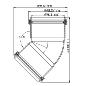 Raccords de compression pour évacuations de bain, évier de cuisine et bac de douche, pour connecteur de tuyau à 135 degrés, adaptateur de tuyau PVC, raccord de tuyau d'évacuation de bain - Product Image 2