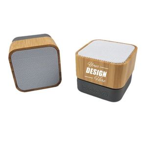 Haut-parleur Bluetooth en bambou personnalisé |   Résistant à l'eau IPX4 |   Portable et sans fil |   Parfait pour les fêtes et les journées à la plage - Product Image 1