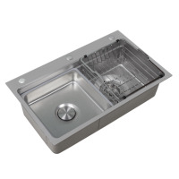 Évier de cuisine multifonction à cuve unique en acier inoxydable, évier de ferme type workstation, évier de cuisine noir nano sans robinet