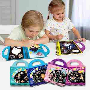 4-6 Kids Birthday Toys Fun <b>Magic</b> Activities Supplies Rainbow Paper Scratch Art Crafts Girls Gifts - Product Image 4