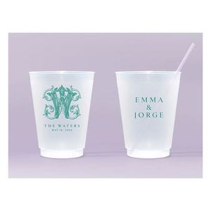 แก้วน้ำแข็งใสสำหรับงานเลี้ยงฉลองแต่งงาน แก้วพลาสติกแบบใช้ซ้ำได้ ทนทานต่อการแตกหัก เหมาะสำหรับใช้ในสนามกีฬา พร้อมของขวัญขึ้นบ้านใหม่พร้อมอักษรย่อ - Product Image 1