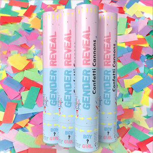 Gender Reveal polvere e bastoncini di coriandoli cannoni Baby <span class=keywords><strong>Shower</strong></span> Party Supplies Boy o Girls Gender Reveal Party Popper - Product Image 4