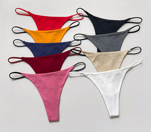 YCH taille européenne Double couche mince ceinture Sexy string taille basse tous les jours respirant coton femmes en forme de T sans couture culotte - Product Image 6