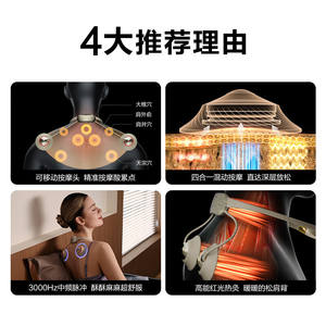 SKG Masseur de cou X7pro beige doré, appareil de massage du cou rechargeable par USB pour usage domestique - Product Image 3