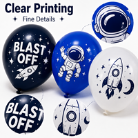 Ballons en latex imprimés astronaute spatial, fusée, planète, lune, étoile pour la décoration de fête d'anniversaire d'enfants sur le thème de la galaxie et de l'espace