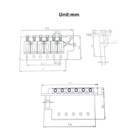 6 senar gitar Tremolo Bridge Arm Springs Saddle Bridge gitar isi atas Tailpiece untuk gitar listrik, emas