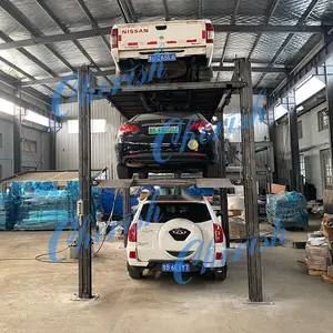 Sistema de elevador de estacionamento triplo hidráulico para carros, empilhador de carros, estacionamento