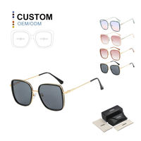Lunettes de soleil classiques de haute qualité, nouvelle arrivée, monture en métal, logo personnalisé, verres colorés, lunettes de soleil pour femmes et hommes