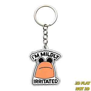 Llavero de acrílico con cara de burro naranja y texto llamativo, diseño divertido y humorístico para bolso o llaves - Product Image 1