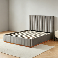 Lit en acier moderne de haute qualité, taille standard, avec grand espace de rangement, disponible en tailles Queen et King, respectueux de l'environnement