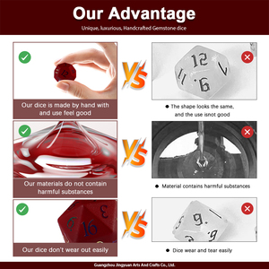 ชุดลูกเต๋า7ชิ้นทำด้วยมือแก้วคริสตัลทรงหลายด้านสีเบอร์กันดีทำด้วยมือ K9หรูหราสลักพลอย - Product Image 4