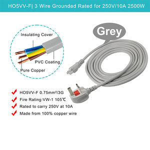 BS1363 UK Mains Power Cord to IEC C5 Connector 0.75mm² 3 Core Cable - Product Image 1