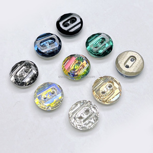 <span class=keywords><strong>12mm</strong></span> nút tinh thể màu đen với thạch 2 lỗ may quần áo thủy tinh kỹ thuật mạ - Product Image 3