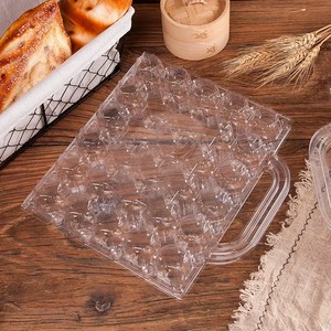 Vassoio Portauova Trasparente All'Ingrosso, Contenitore Portatile per 30 Uova, Confezione in Plastica PET con Manico - Product Image 2