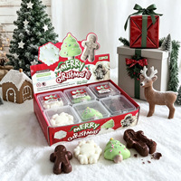 Nouveauté - Figurines miniatures en argile croustillante, sapins de Noël, série flocons de neige, jouets anti-stress
