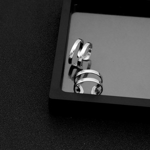 2026 Double-layer Parallel Band Design Simple Stainless Steel <b>Ring</b> Unisex's <b>Adjustable</b> <b>Rings</b> Fashion Jewelry For Daily Wear - Product Image 3