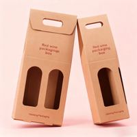 Caja de Papel Kraft con Logotipo Impreso a Bajo Precio al por Mayor, Caja de Envío Corrugada Reciclable para Vino y Cerveza, Caja de Regalo para 3 Botellas de Vino
