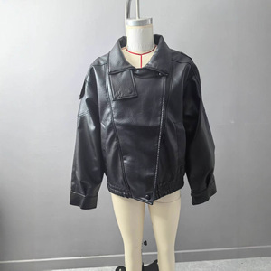 Chaqueta de piel sintética de lichi estilo europeo-americano para <span class=keywords><strong>mujer</strong></span>, nueva colección de otoño 2025, en stock para comercio exterior transfronterizo de la empresa. - Product Image 2